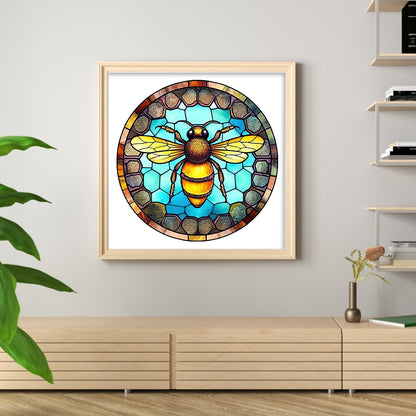 Glass Painting-Bee - 18CT Stamped Cross Stitch 20*20CM