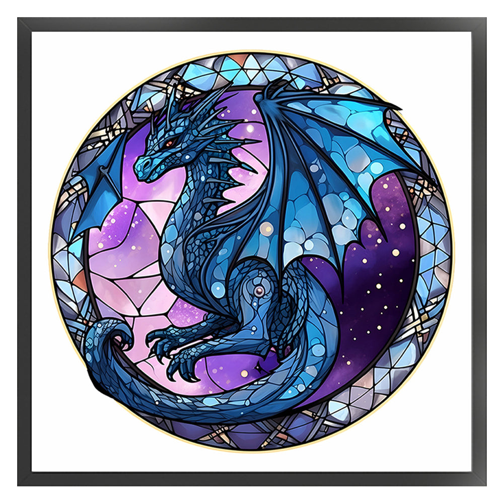 Glass Painting-Pterosaur - 18CT Stamped Cross Stitch 20*20CM