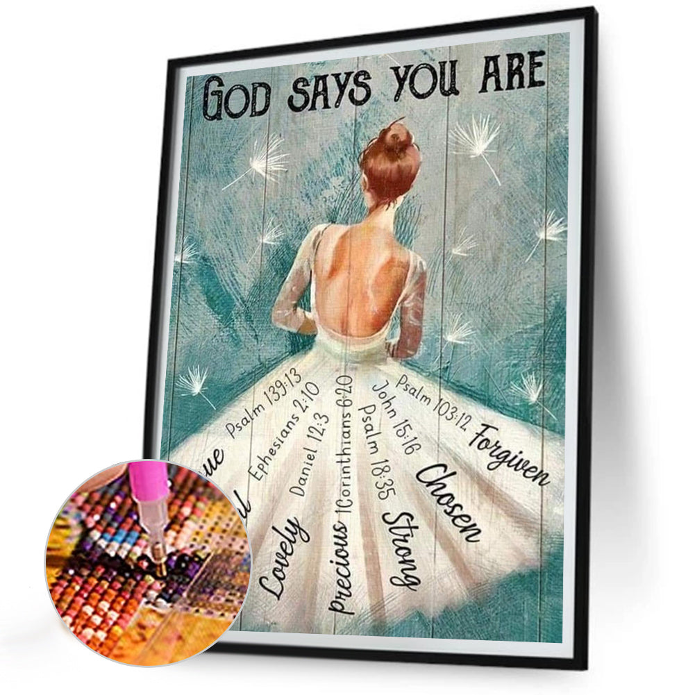 Girls' Princess Dress - Full Round Drill Diamond Painting 30*40CM