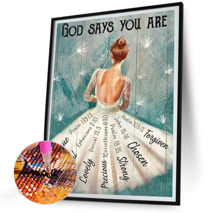 Girls' Princess Dress - Full Round Drill Diamond Painting 30*40CM