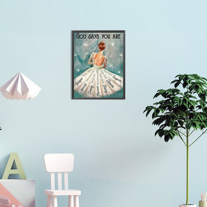 Girls' Princess Dress - Full Round Drill Diamond Painting 30*40CM