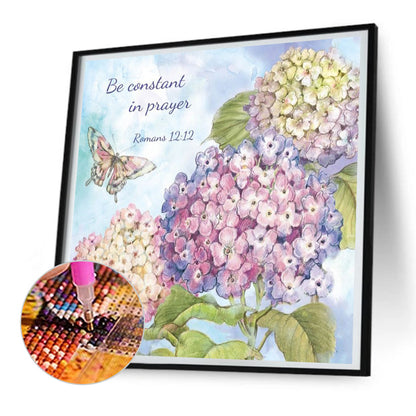 Flower Calligraphy And Painting - Full Round Drill Diamond Painting 30*30CM