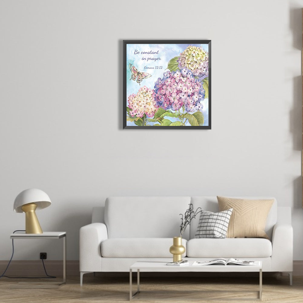 Flower Calligraphy And Painting - Full Round Drill Diamond Painting 30*30CM