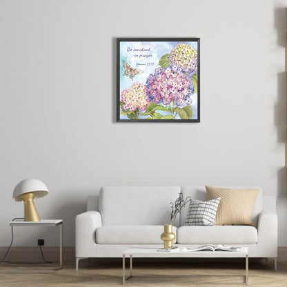 Flower Calligraphy And Painting - Full Round Drill Diamond Painting 30*30CM