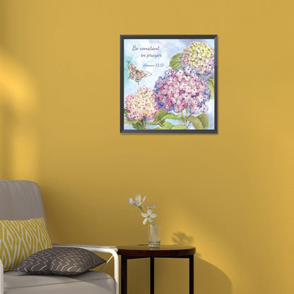 Flower Calligraphy And Painting - Full Round Drill Diamond Painting 30*30CM