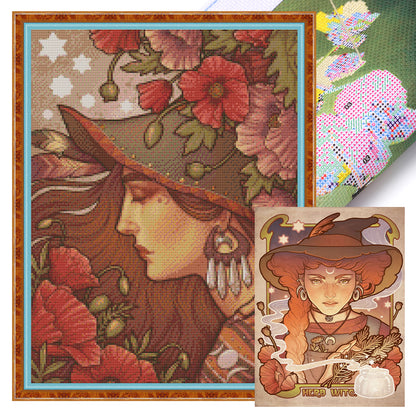 Witch - 11CT Stamped Cross Stitch 40*55CM