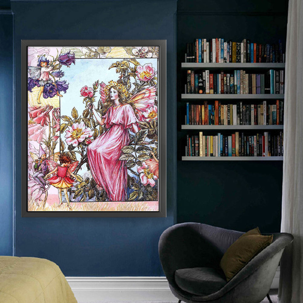 Wild Rose Fairy - 11CT Stamped Cross Stitch 50*60CM