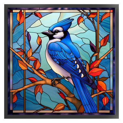 Glass Painting-Bird - 11CT Stamped Cross Stitch 40*40CM