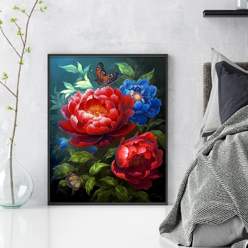 Peony - 11CT Stamped Cross Stitch 40*50CM