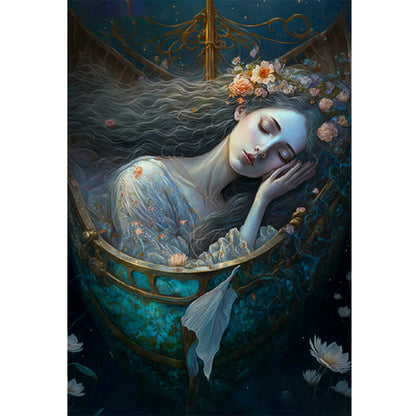 Girl In Sleep - 11CT Stamped Cross Stitch 50*70CM