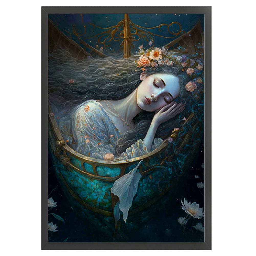 Girl In Sleep - 11CT Stamped Cross Stitch 50*70CM
