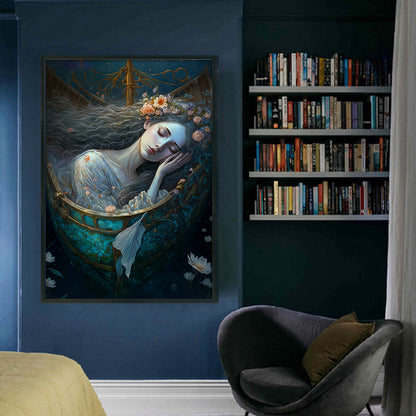 Girl In Sleep - 11CT Stamped Cross Stitch 50*70CM