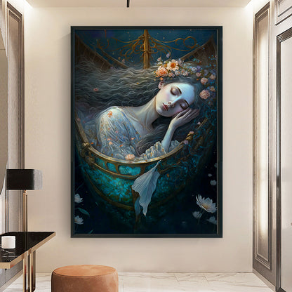 Girl In Sleep - 11CT Stamped Cross Stitch 50*70CM