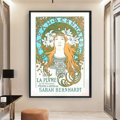 Mucha-Sarah Bernhardt - 11CT Stamped Cross Stitch 50*70CM