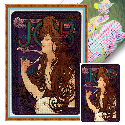 Job Cigarette Advertisement-Musha - 11CT Stamped Cross Stitch 50*70CM