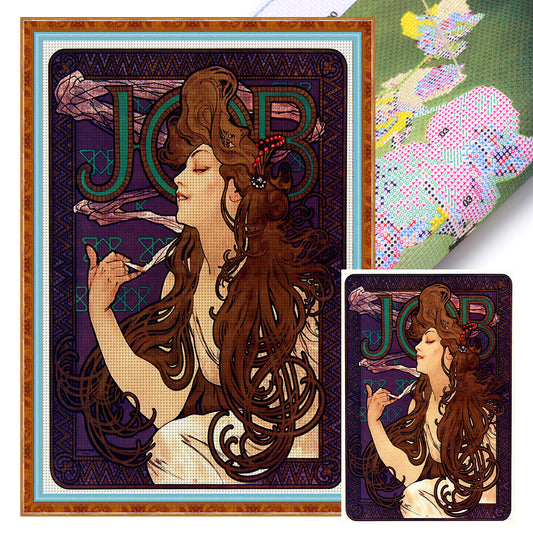 Job Cigarette Advertisement-Musha - 11CT Stamped Cross Stitch 50*70CM