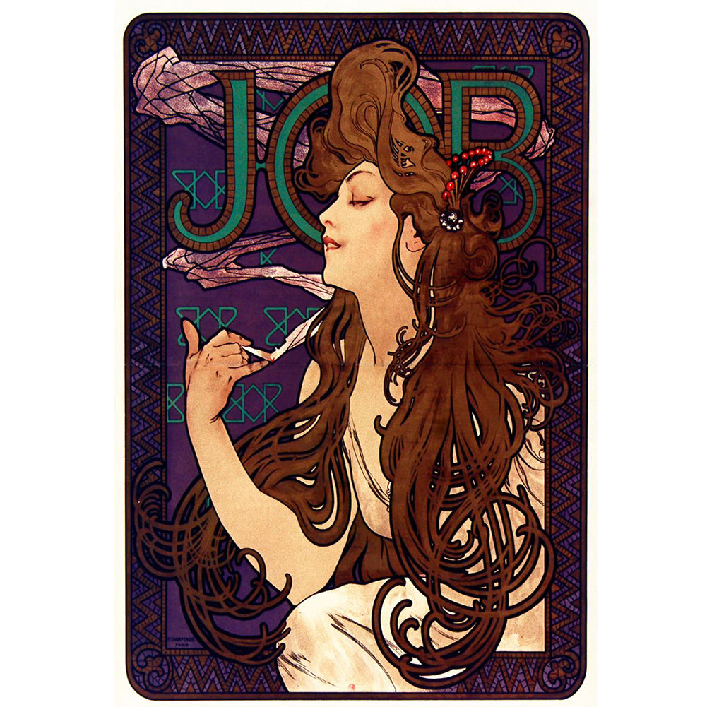 Job Cigarette Advertisement-Musha - 11CT Stamped Cross Stitch 50*70CM