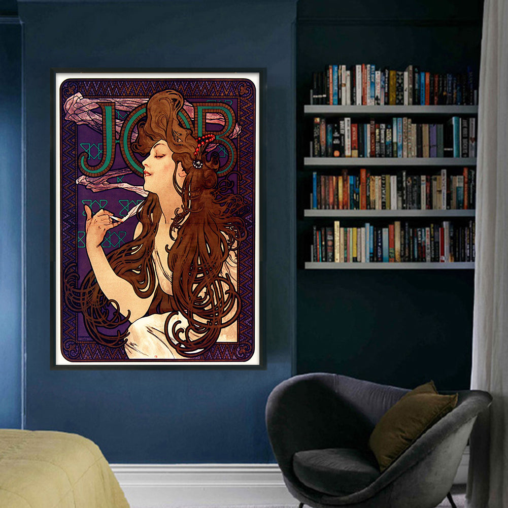 Job Cigarette Advertisement-Musha - 11CT Stamped Cross Stitch 50*70CM