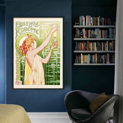 Drink Advertising Woman - 11CT Stamped Cross Stitch 50*70CM