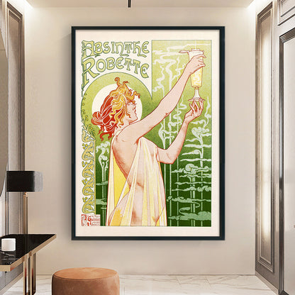 Drink Advertising Woman - 11CT Stamped Cross Stitch 50*70CM