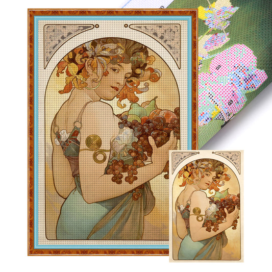 Flower Woman - 11CT Stamped Cross Stitch 50*78CM