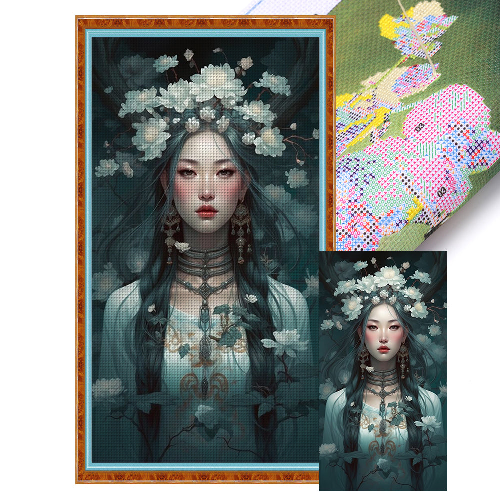 Lotus Beauty - 11CT Stamped Cross Stitch 50*90CM