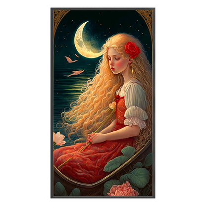 Moon Girl - 11CT Stamped Cross Stitch 50*90CM