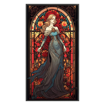 Glass Painting-Beauty - 11CT Stamped Cross Stitch 50*87CM