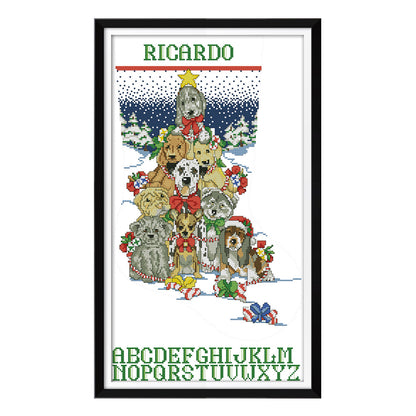 Dog Christmas Stocking - 16CT Stamped Cross Stitch 28*46CM(Joy Sunday)