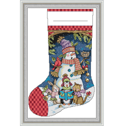 Christmas Carol Socks - 16CT Stamped Cross Stitch 30*44CM(Joy Sunday)