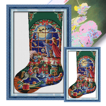 Christmas Stockings Children'S Paradise - 16CT Stamped Cross Stitch 37*53CM(Joy Sunday)