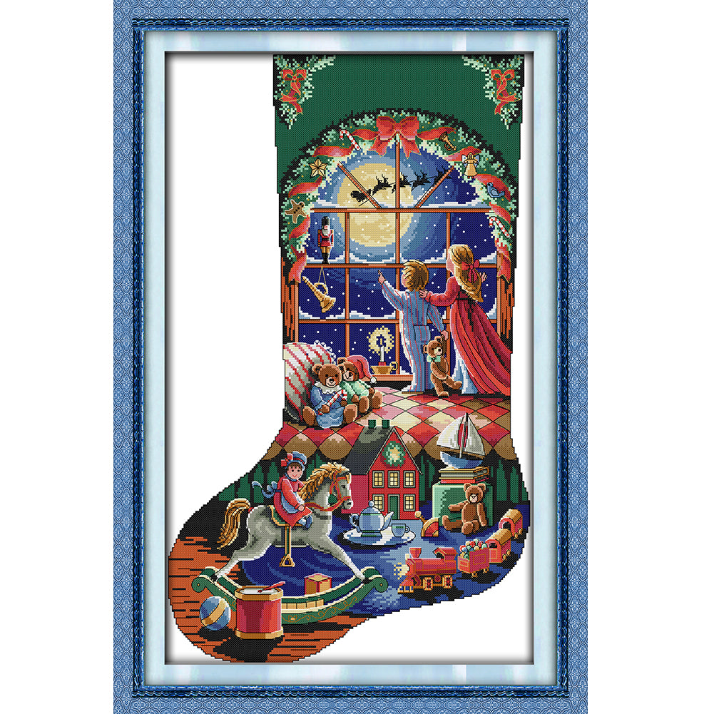 Christmas Stockings Children'S Paradise - 16CT Stamped Cross Stitch 37*53CM(Joy Sunday)