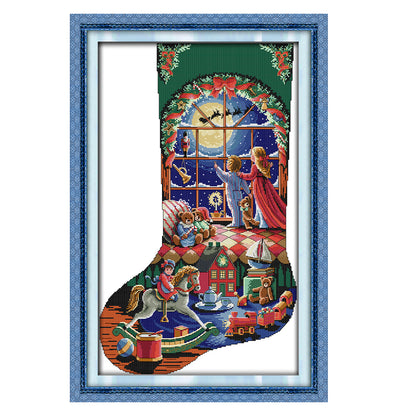 Christmas Stockings Children'S Paradise - 16CT Stamped Cross Stitch 37*53CM(Joy Sunday)