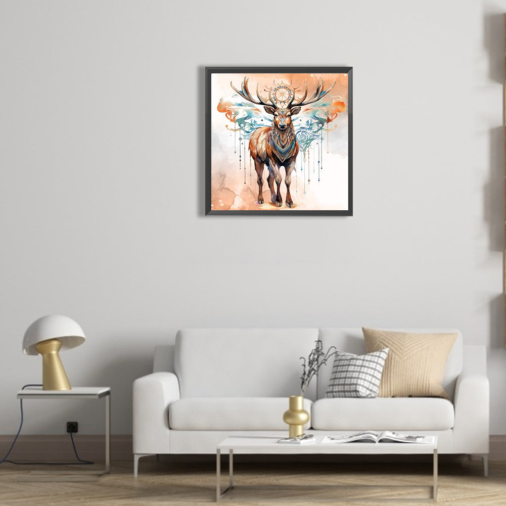 Indian Style Elk - Full Round Drill Diamond Painting 30*30CM