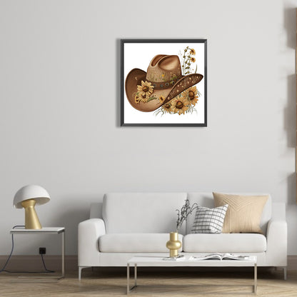 Western Cowboy Hat - Full Round Drill Diamond Painting 30*30CM