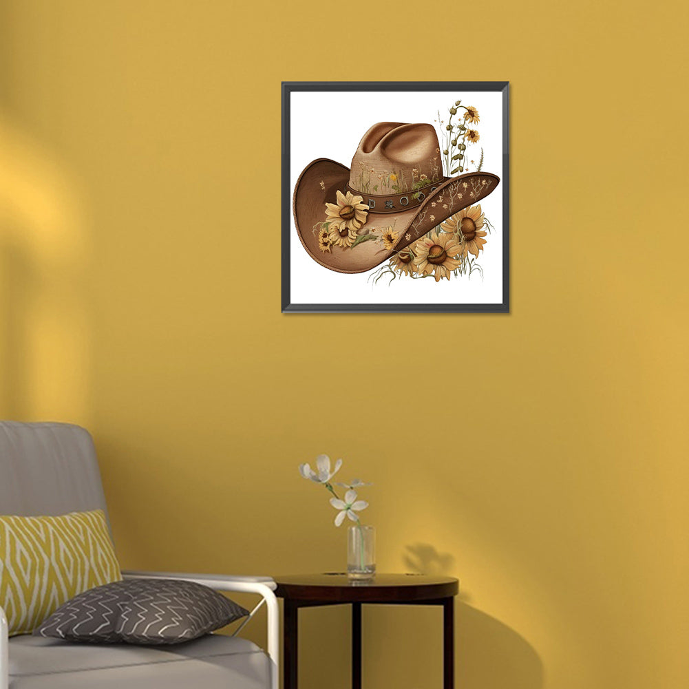 Western Cowboy Hat - Full Round Drill Diamond Painting 30*30CM