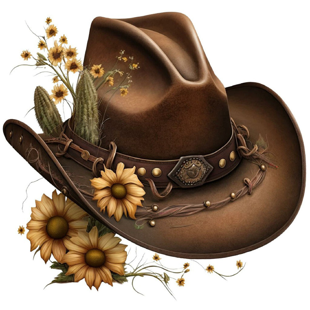 Western Cowboy Hat - Full Round Drill Diamond Painting 30*30CM
