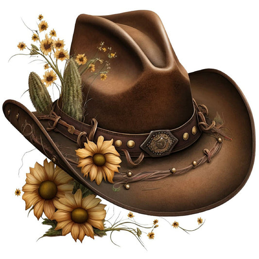Western Cowboy Hat - Full Round Drill Diamond Painting 30*30CM