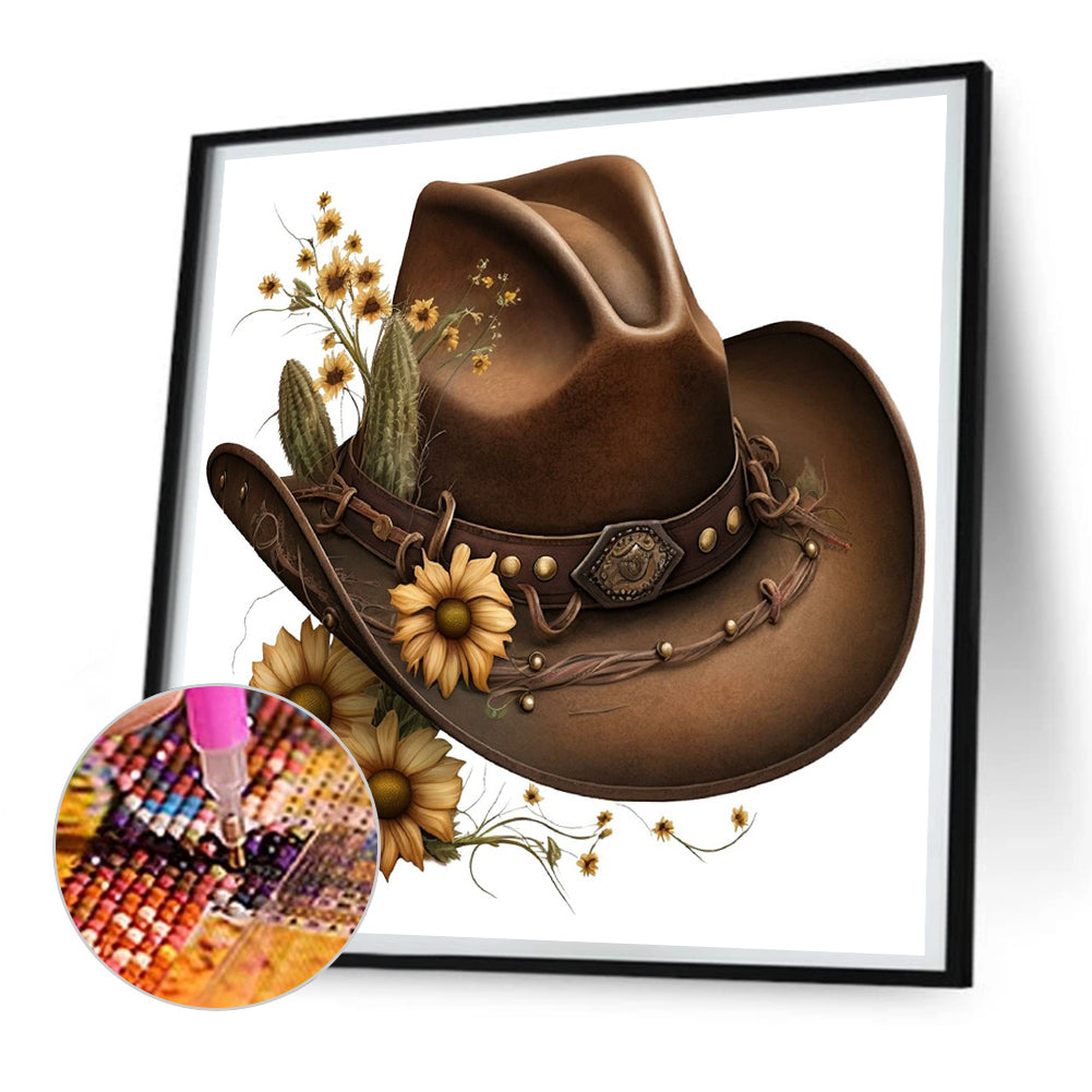Western Cowboy Hat - Full Round Drill Diamond Painting 30*30CM