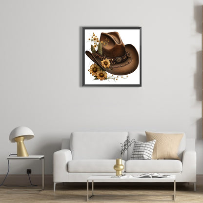 Western Cowboy Hat - Full Round Drill Diamond Painting 30*30CM