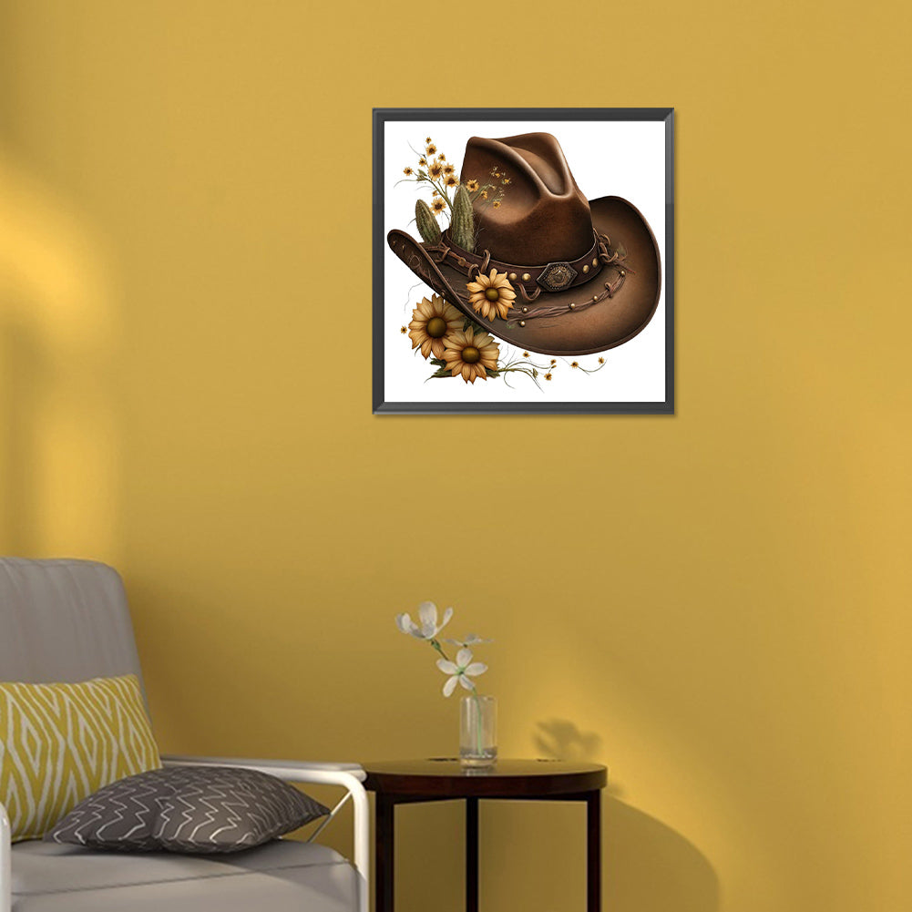 Western Cowboy Hat - Full Round Drill Diamond Painting 30*30CM