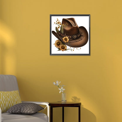Western Cowboy Hat - Full Round Drill Diamond Painting 30*30CM
