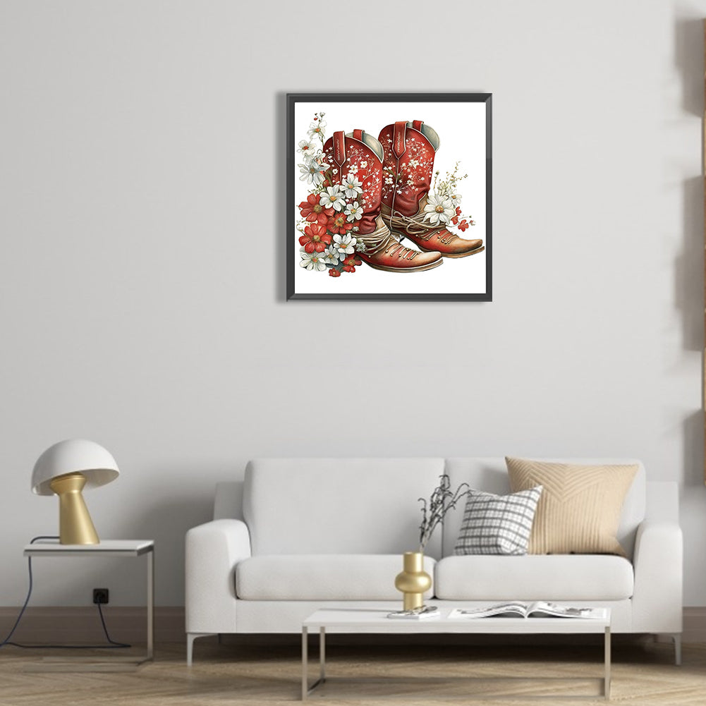 Western Cowboy Boots - Full Round Drill Diamond Painting 30*30CM