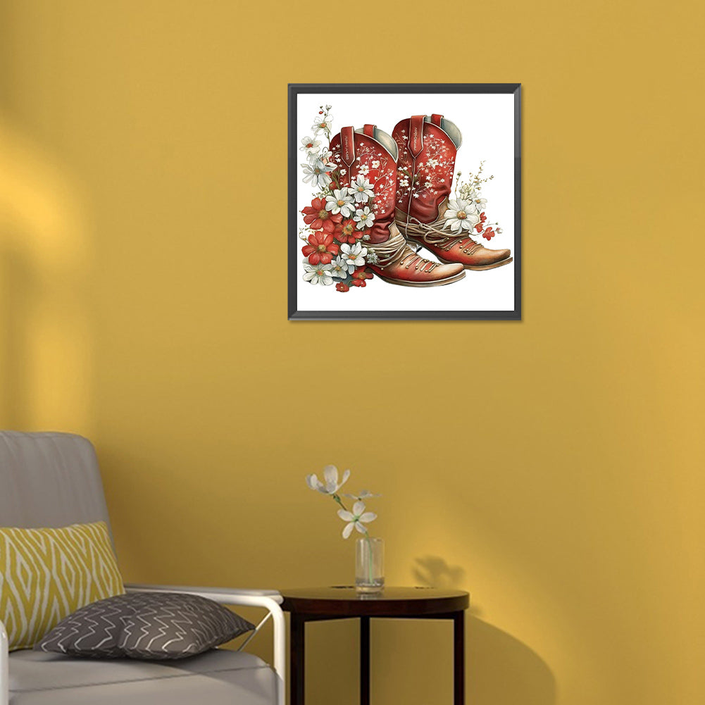 Western Cowboy Boots - Full Round Drill Diamond Painting 30*30CM