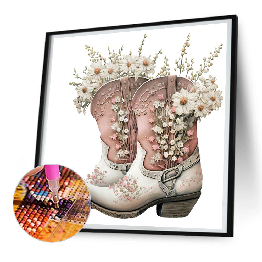 Western Cowboy Boots - Full Round Drill Diamond Painting 30*30CM