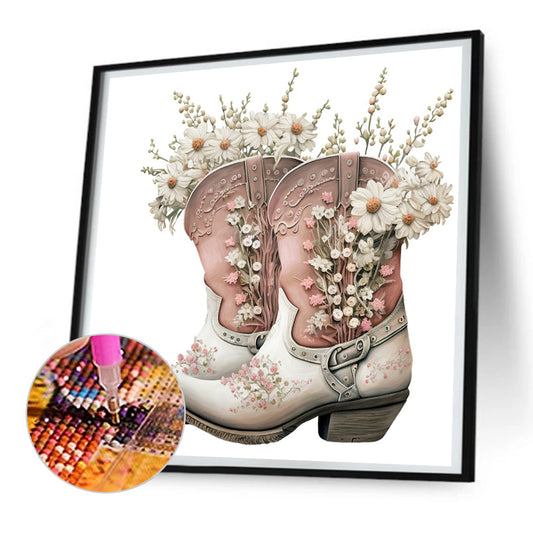 Western Cowboy Boots - Full Round Drill Diamond Painting 30*30CM