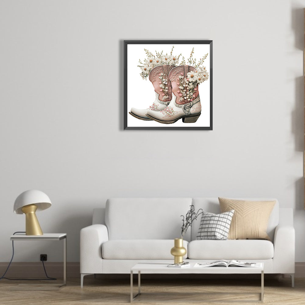 Western Cowboy Boots - Full Round Drill Diamond Painting 30*30CM