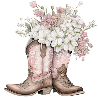 Western Cowboy Boots - Full Round Drill Diamond Painting 30*30CM