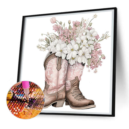 Western Cowboy Boots - Full Round Drill Diamond Painting 30*30CM