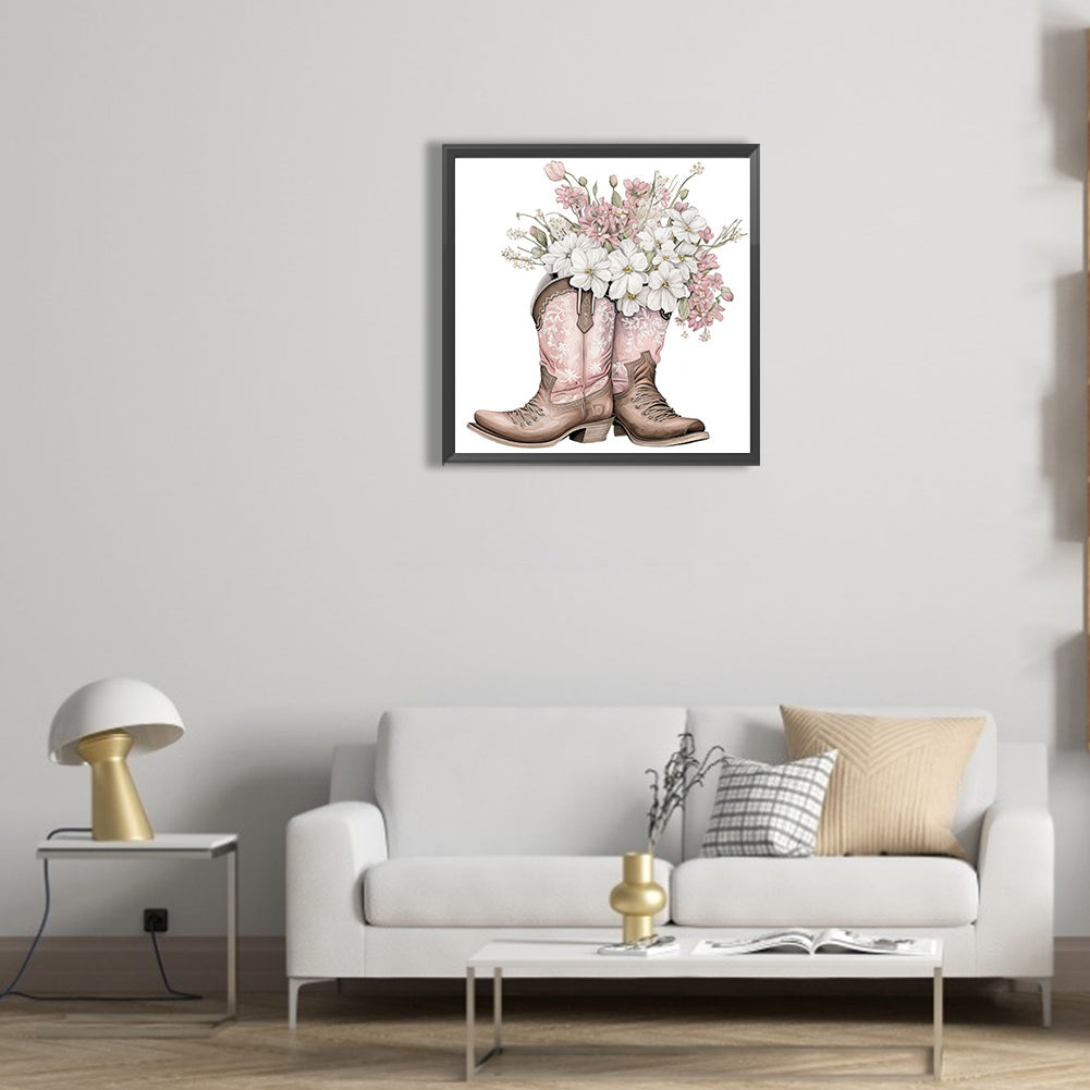 Western Cowboy Boots - Full Round Drill Diamond Painting 30*30CM